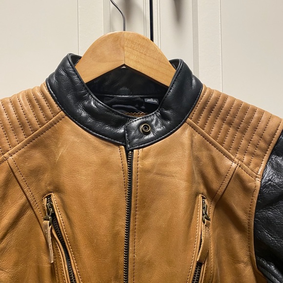 H-D Leather Jacket Brown & Black Size S - Picture 7 of 13
